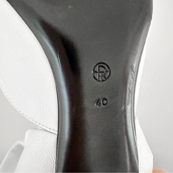 The Row White Leather Coco Bow Kitten Heel Mules sz 40 - Picture 13 of 13